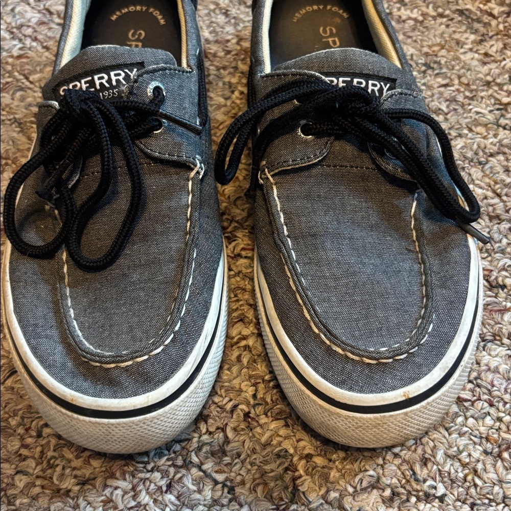 Sperry Men’s 7 Black Chambray Boat shoes - Picture 6 of 8
